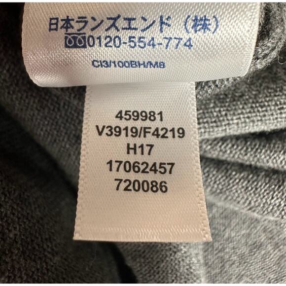 Lands' End Men's Gray Supima Cotton V-Neck Sweater Vest - Picture 3 of 7